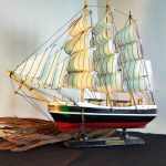 Wooden SailBoat-RED-White