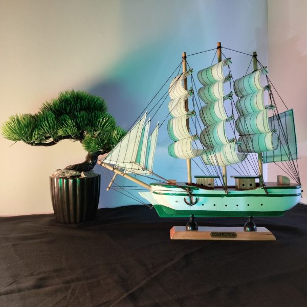 Wodden Sailboats Green And White
