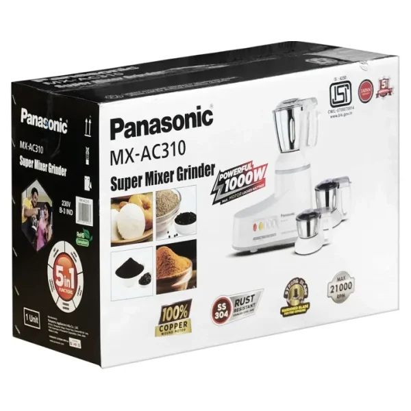 Panasonic MX-AC310, 1000W mixer grinder, Panasonic mixer grinder, kitchen appliances, best mixer grinder, 3 jar mixer grinder, heavy duty mixer, chutney jar mixer, durable kitchen grinder, home appliance Bangladesh-nic-home-decor, wholesale-bd, best-price-bd, best-products-in-bd, gifts-and-unique, nic-wall-e-tissue-holder, unique-home-decor-bd, robot-tissue-box-bd, disney-merchandise-bangladesh, quirky-gift-ideas-bd