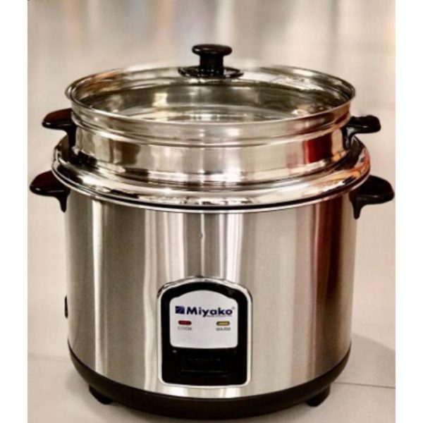 Miyako ASL 1280 SS, Stainless Steel Rice Cooker, 2.8L Rice Cooker, Electric Rice Cooker, Double Pot Cooker, Non-stick Rice Cooker, Kitchen Appliance, Rice Cooker with Steamer, Durable Rice Cooker, Cash on Delivery Bangladesh