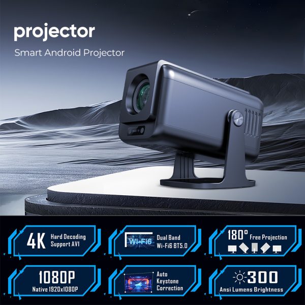Hisilicon HY500 MAX, 1080P projector, mini projector, portable projector, Android 13 projector, 300 ANSI lumens, WiFi 6 projector, smart projector, home theater projector, projector Bangladesh-BRAND-nic-home-decor, wholesale-bd, best-price-bd, best-products-in-bd, gifts-and-unique, nic-wall-e-tissue-holder, unique-home-decor-bd, robot-tissue-box-bd, disney-merchandise-bangladesh, quirky-gift-ideas-bd