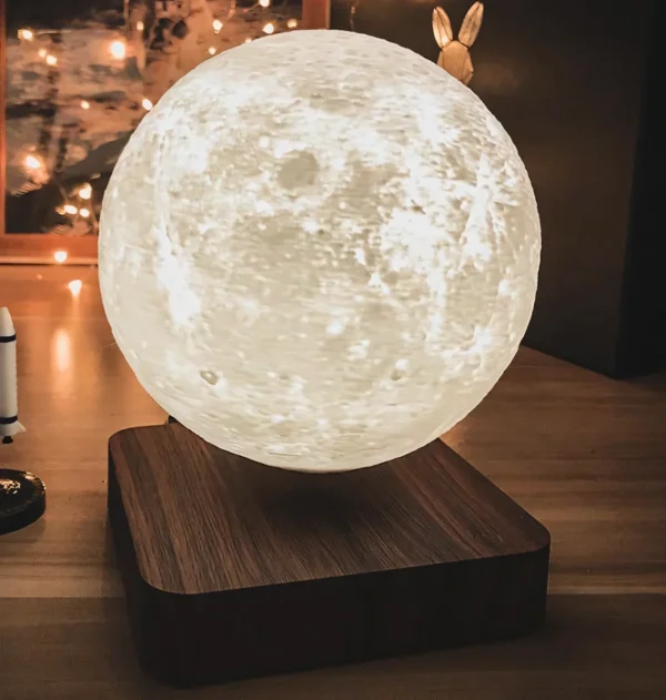 levitating moon lamp, floating night light, magnetic moon lamp, 3D printed moon, lunar decor lamp, moon light gift, space themed night light, ambient moonlight, moon table lamp, levitating LED lamp-nic-home-decor, wholesale-bd, best-price-bd, best-products-in-bd, gifts-and-unique, nic-wall-e-tissue-holder, unique-home-decor-bd, robot-tissue-box-bd, disney-merchandise-bangladesh, quirky-gift-ideas-bd