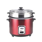 Vigo Cooker 3L, Vigo Cooker 50-05, red rice cooker, electric cooker, kitchen appliances, modern rice cooker, durable cooker, home appliance Bangladesh, easy cooking, stainless steel cooker