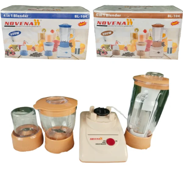 Novena Blender, Novena NBL104, 4 in 1 Blender, Blender Grinder Juicer, 350W Blender, Novena Juicer, Novena Grinder, Kitchen Appliance, Multi-function Blender, Affordable Blender BD, Home Use Blender, Novena Blender Bangladesh-nic-home-decor, wholesale-bd, best-price-bd, best-products-in-bd, gifts-and-unique, nic-wall-e-tissue-holder, unique-home-decor-bd, robot-tissue-box-bd, disney-merchandise-bangladesh, quirky-gift-ideas-bd
