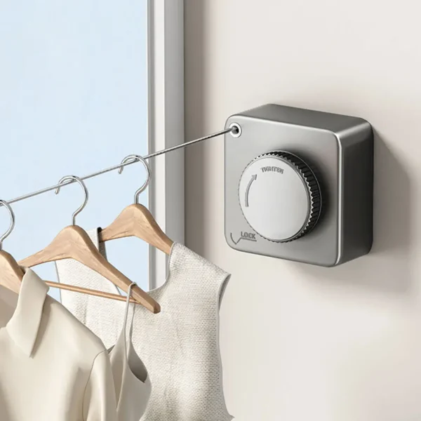 retractable clothesline BD, indoor clothes drying rope, portable laundry line Bangladesh, non-sagging clothesline BD, retractable indoor laundry solution, wall mounted drying line BD, best clothes drying rope in Bangladesh, space-saving laundry tools BD, wholesale clothesline BD