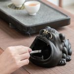 boxer dog ashtray, windproof ceramic ashtray, large capacity ashtray, home decor ashtray, car ashtray, unique ashtray design, dog lover gift, ceramic ashtray with lid, decorative ashtray, wholesale ashtray Bangladesh