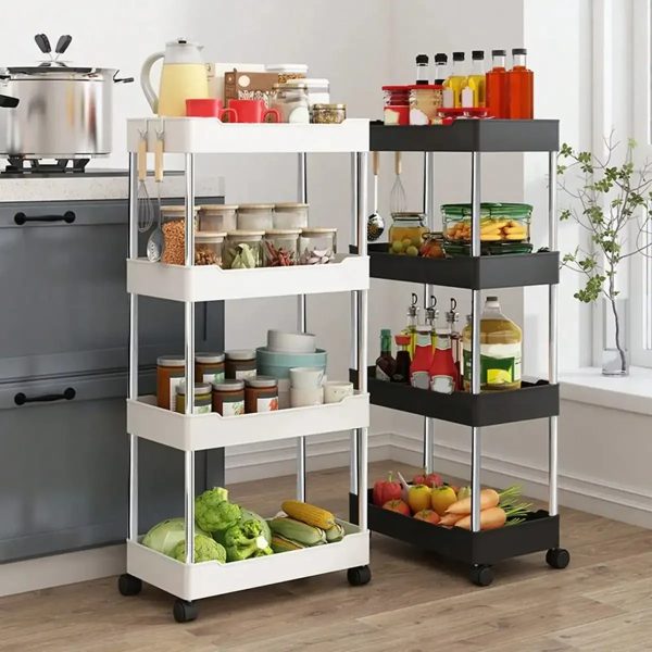 wide storage trolley, high capacity rack bd, movable storage cart, multi purpose organizer, kitchen trolley rack, office storage cart, rolling shelf unit, space saver furniture, bd best price, Nic Home Decor