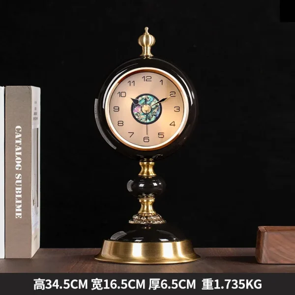 Clocks for Living Room: Vintage Style Digital Table Clock with Metal Frame - Modern Home Decor for Bedrooms and Living