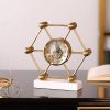 Heavy golden skeleton roman clock for desktop, office, gifts