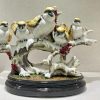 White and brown polyresin birds statue, for showpiece, dust with dry cloth