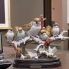White and brown polyresin birds statue, for showpiece, dust with dry cloth 2