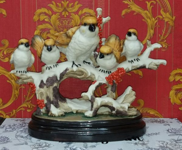 White and brown polyresin birds statue, for showpiece, dust with dry cloth 3