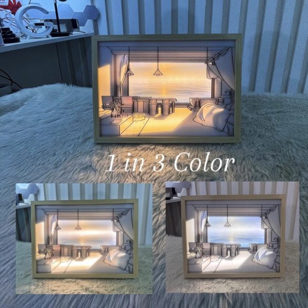 Sea view in bedroom creative picture frame light lamp 2025 01 28 02 27 40 6608