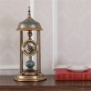 Antique golden skeleton dial desk clock2