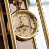 Antique golden skeleton dial desk clock3
