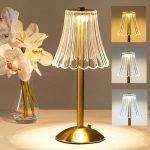 Elegant crystal touch lamp with golden base