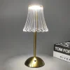 Elegant crystal touch lamp with golden base 3