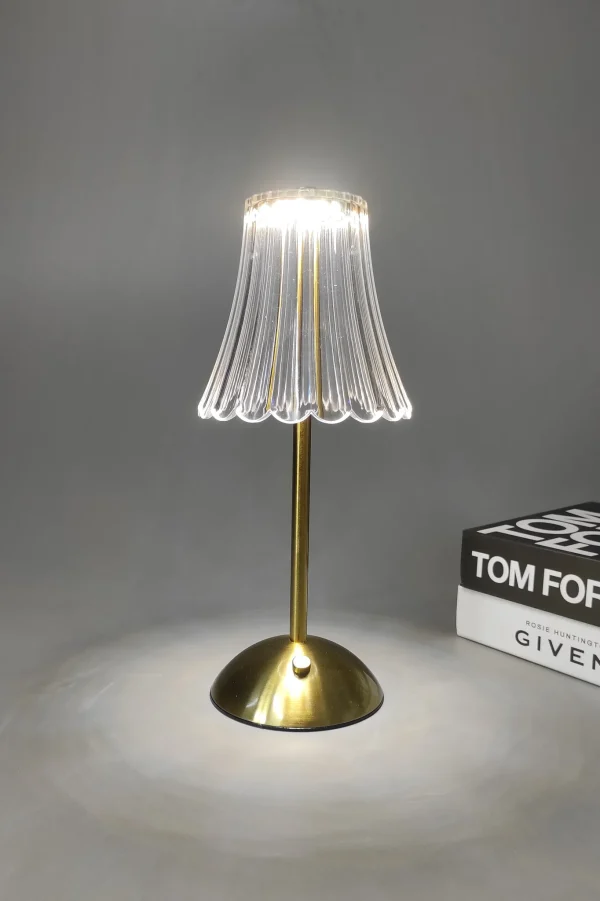 Elegant crystal touch lamp with golden base 3