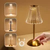 Elegant crystal touch lamp with golden base1