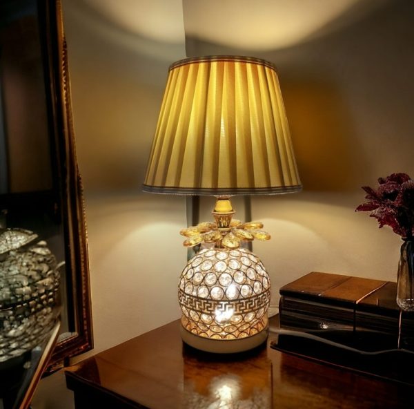 16.5 inches height metal crystal decorative table lamp