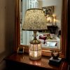 17 inches height metal crystal decorative table lamp