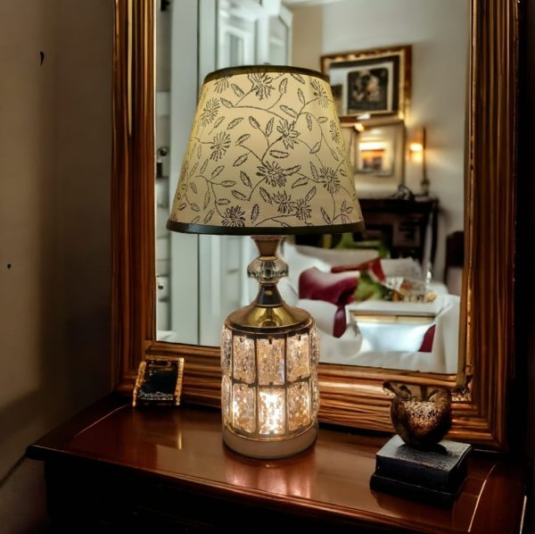 17 inches height metal crystal decorative table lamp