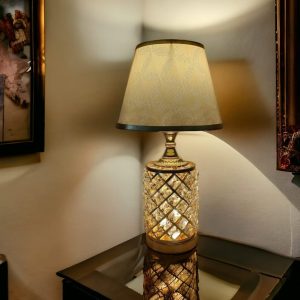 17 inches height metal crystal decorative table lamp vy