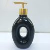 Black and white ceramic donut shaped soap dispensers 2