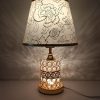Metal crystal decorative table lamp with microfiber shade 3
