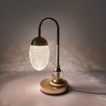 Rose gold metal & crystal glass table lamp