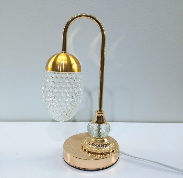 Rose gold metal & crystal glass table lamp 2