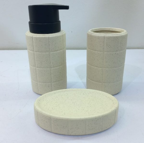 Speckled grid pattern bathroom set 2