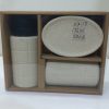 Speckled grid pattern bathroom set 3