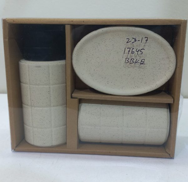 Speckled grid pattern bathroom set 3