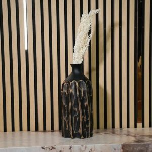Adrian mabel chiseled wood textured vase 4
