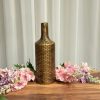 Brick pattern bottle vase – gold & black
