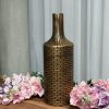 Brick pattern bottle vase – gold & black 4
