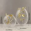 Crackle glass vase with golden metal accents 1