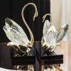 Elegant golden swan crystal sculptures 3