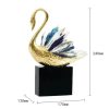 Elegant golden swan crystal sculptures 5
