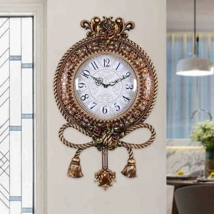 European style 3d floral carving large wall clock 1