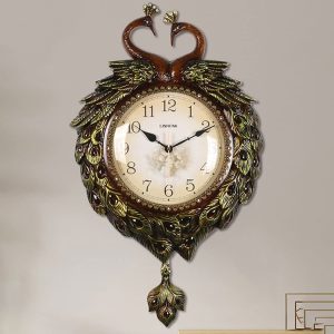 European style peacock wall clock 2