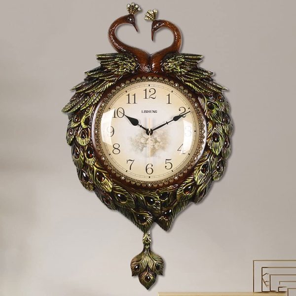 European style peacock wall clock 2