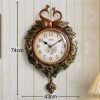 European style peacock wall clock – silent pendulum decorative masterpiece