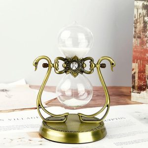 Gold electroplated glass retro hourglass
