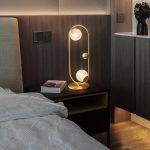 Modern gold brass modern finish bedside night lamp