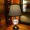 17.5″ modern metal & acrylic table lamp – off white shade