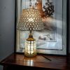 17″ metal body crystal shade table lamp