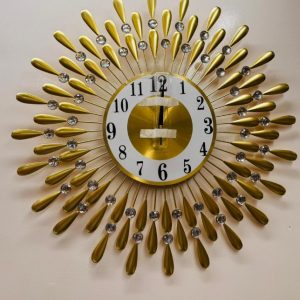 Golden Drop Crystal Wall Clock