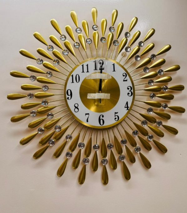 Golden Drop Crystal Wall Clock